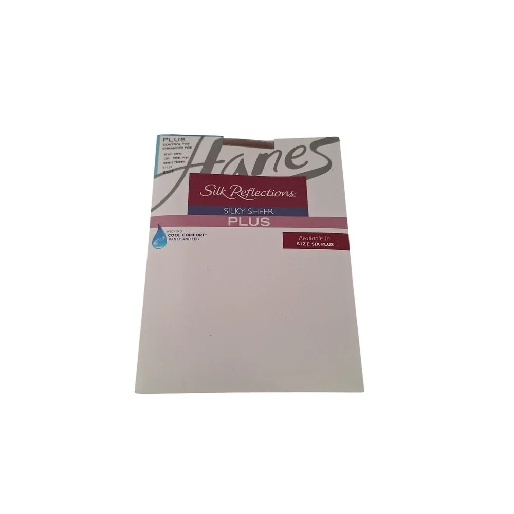Hanes Silk Reflections Plus Silky Sheer Control Top Pantyhose Barely There 00P76
